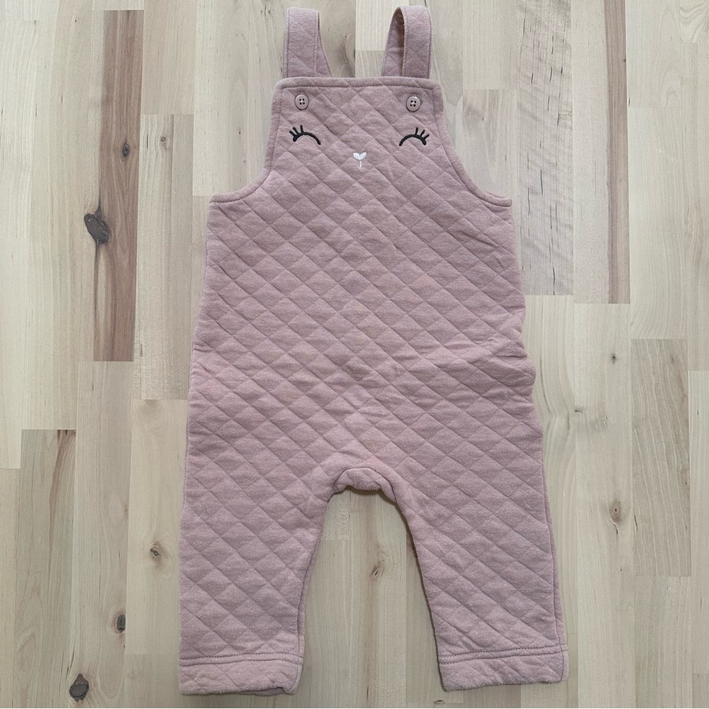 H&M Light Pink Quilted Baby Overalls - 9-12M